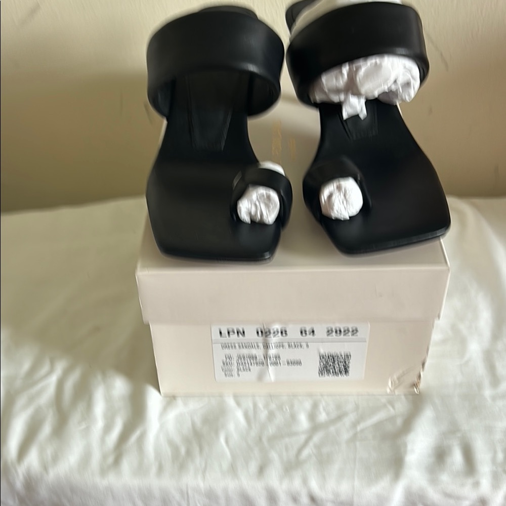 Stylish Black open sandal with 2 inch heel